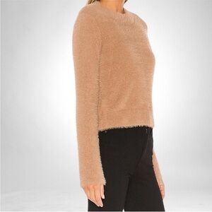 House of Harlow 1960 x Revolve Alicia Fuzzy Crop Sweater in Camel